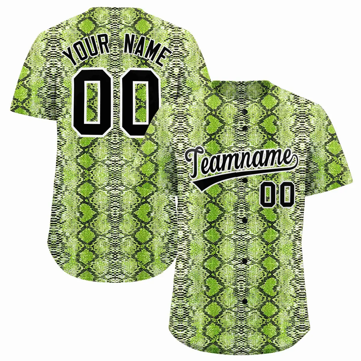 Multi Color Snakeskin Pattern Baseball Jersey