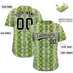 Multi Color Snakeskin Pattern Baseball Jersey 2