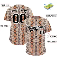 Multi Color Snakeskin Pattern Baseball Jersey 2