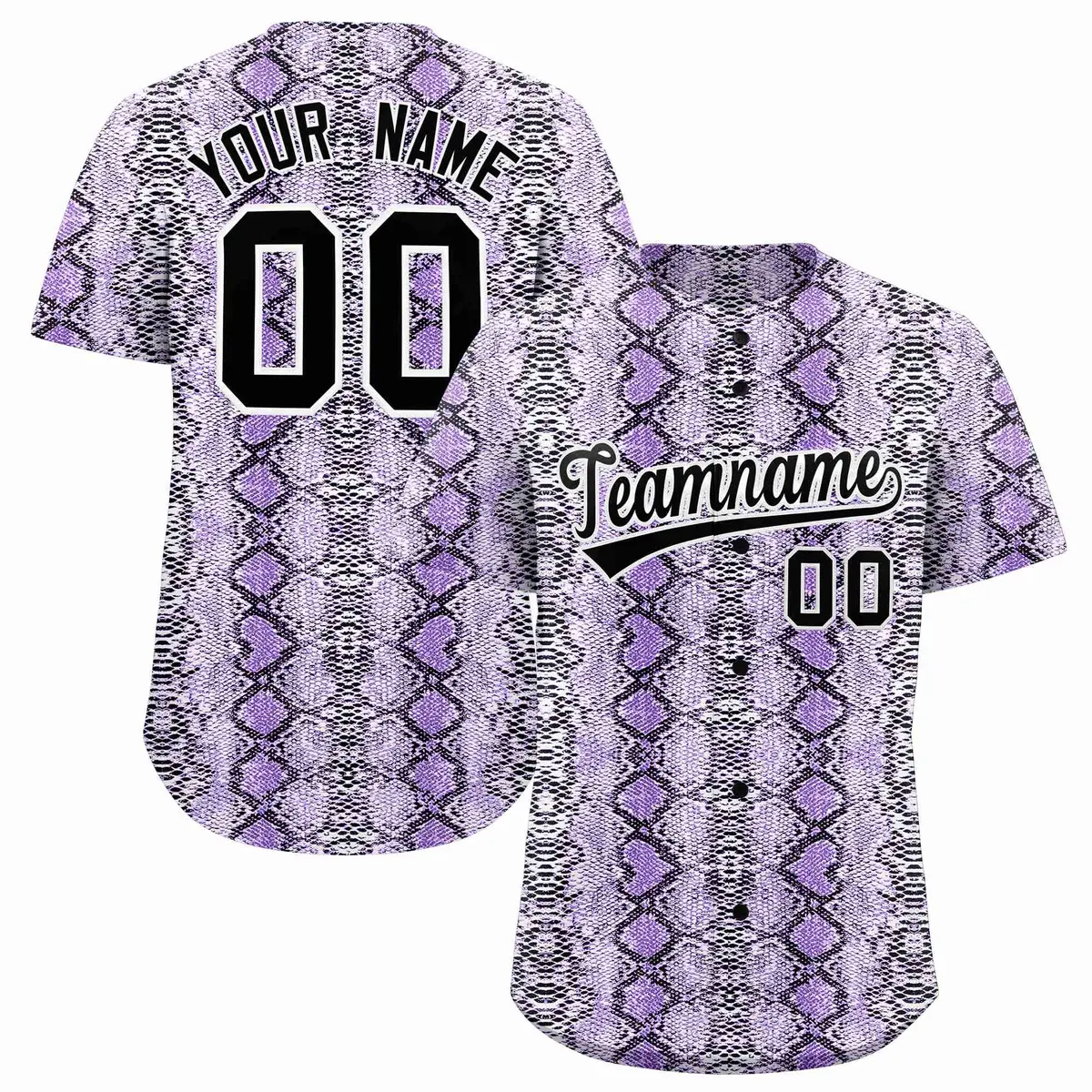 Multi Color Snakeskin Pattern Baseball Jersey