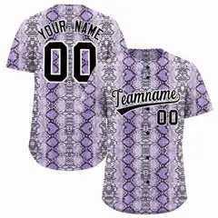 Multi Color Snakeskin Pattern Baseball Jersey