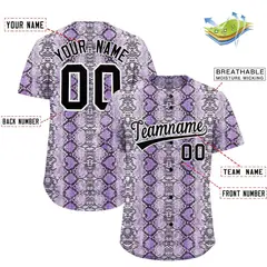 Multi Color Snakeskin Pattern Baseball Jersey 2