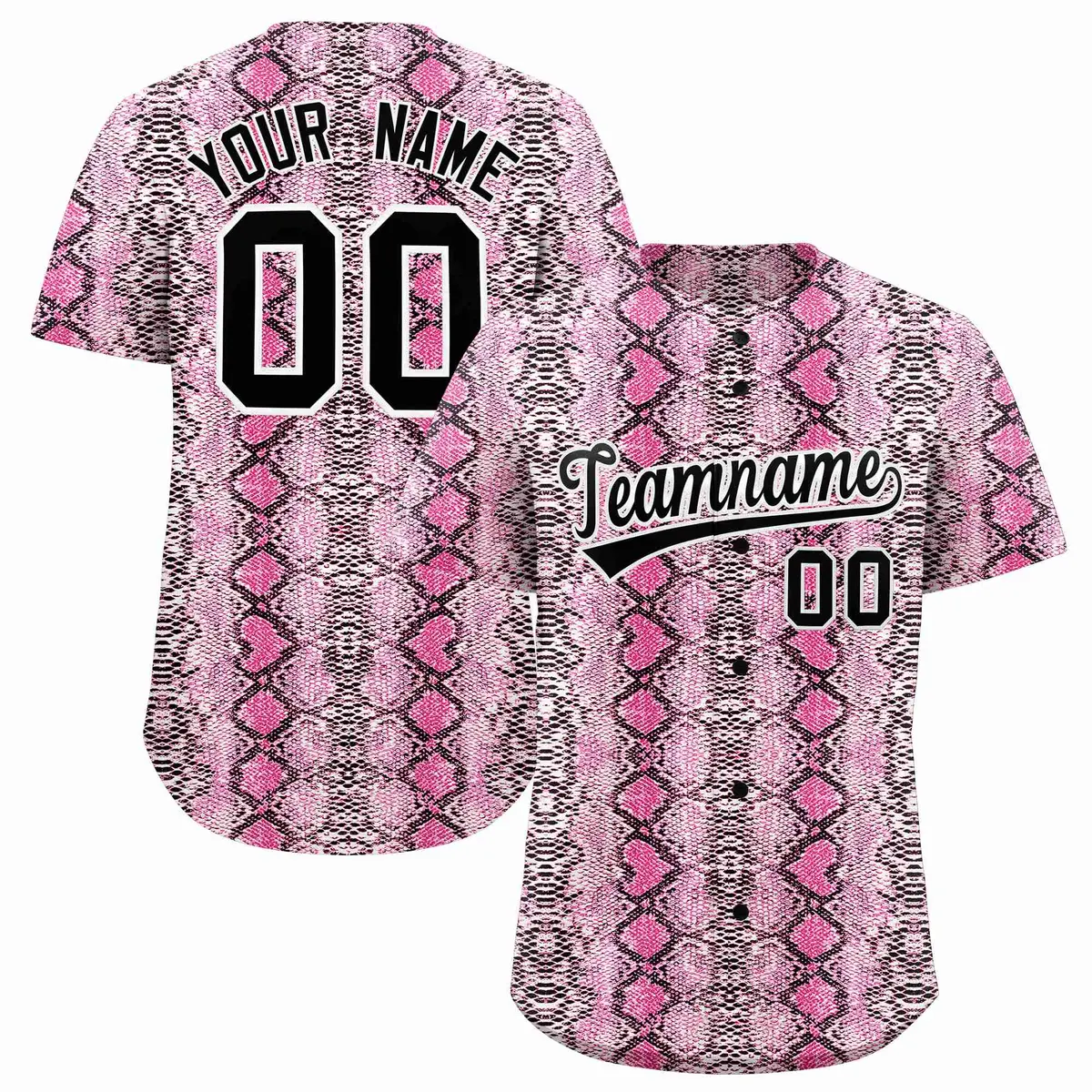Multi Color Snakeskin Pattern Baseball Jersey