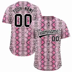 Multi Color Snakeskin Pattern Baseball Jersey