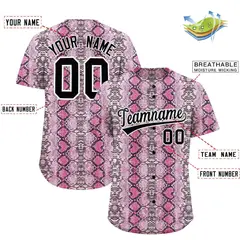 Multi Color Snakeskin Pattern Baseball Jersey 2