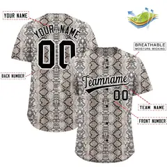 Multi Color Snakeskin Pattern Baseball Jersey 2