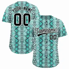 Multi Color Snakeskin Pattern Baseball Jersey