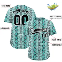 Multi Color Snakeskin Pattern Baseball Jersey 2