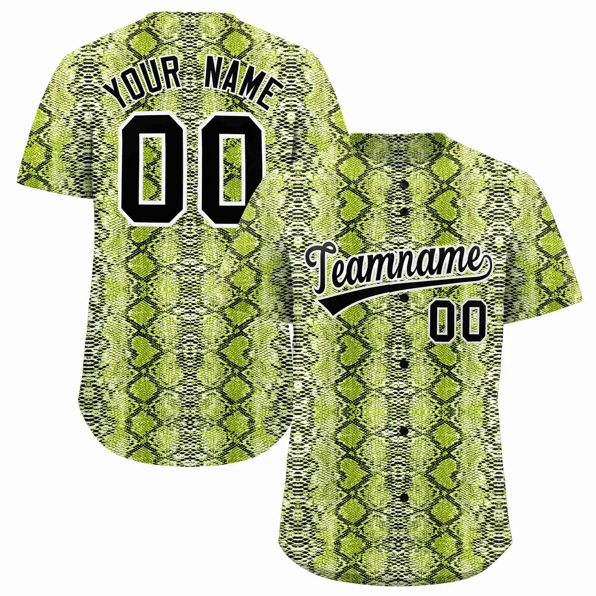 Multi Color Snakeskin Pattern Baseball Jersey