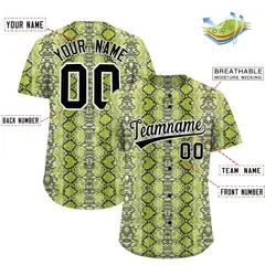 Multi Color Snakeskin Pattern Baseball Jersey 2