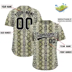 Multi Color Snakeskin Pattern Baseball Jersey 2