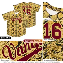 Multi Color Snakeskin Pattern Baseball Jersey 6