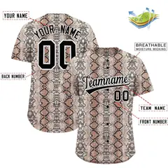 Multi Color Snakeskin Pattern Baseball Jersey 2