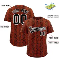 Multi Color Snakeskin Pattern Baseball Jersey 2
