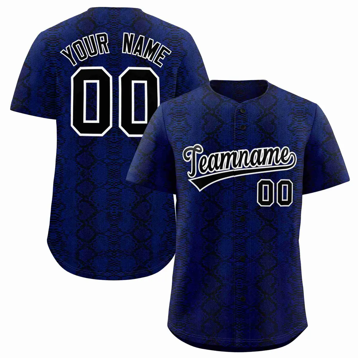 Multi Color Snakeskin Pattern Baseball Jersey
