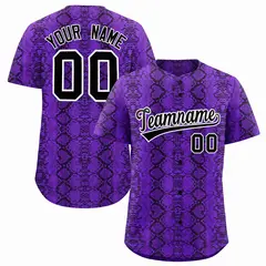 Multi Color Snakeskin Pattern Baseball Jersey