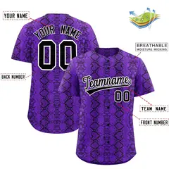 Multi Color Snakeskin Pattern Baseball Jersey 2
