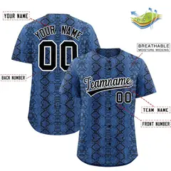 Multi Color Snakeskin Pattern Baseball Jersey 2