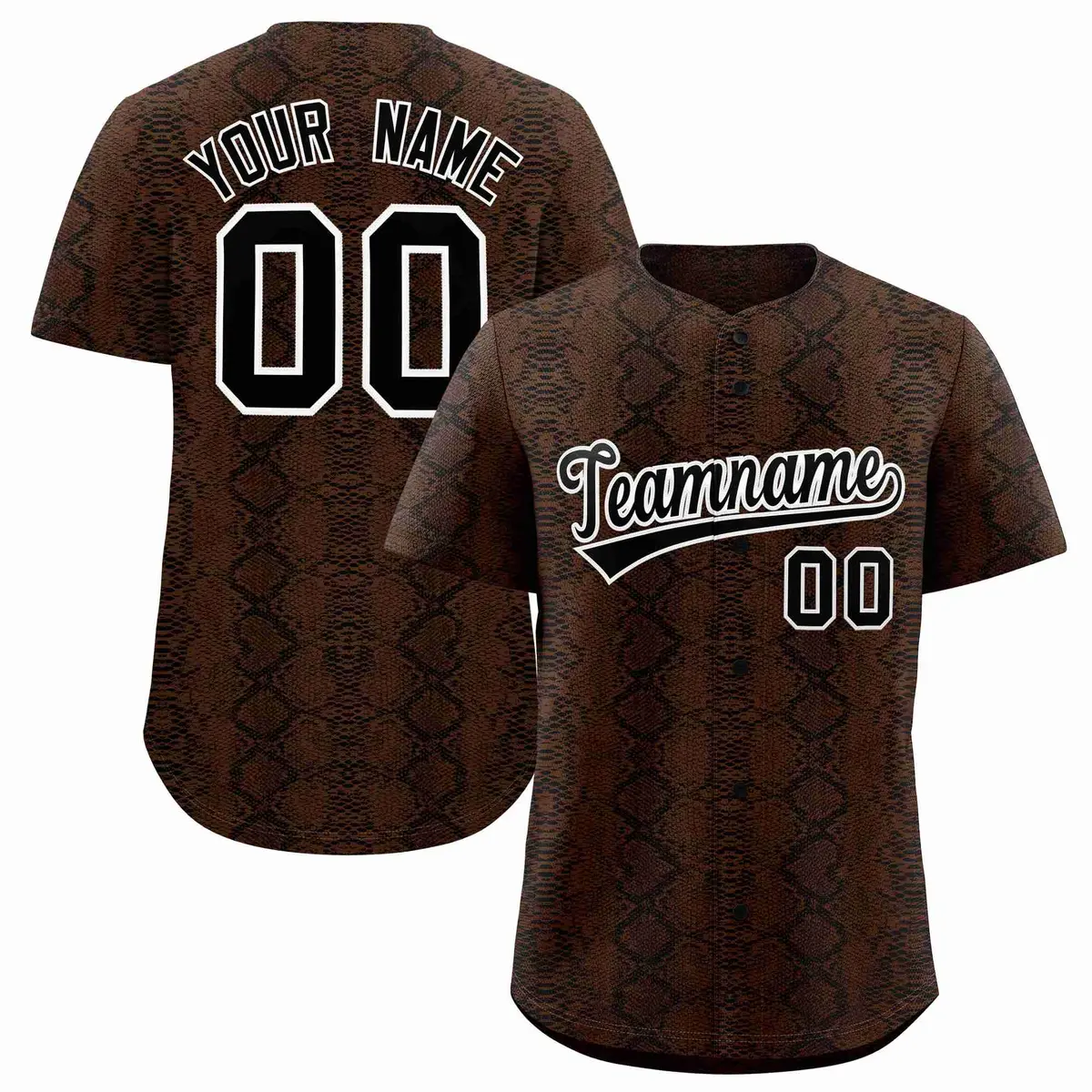 Multi Color Snakeskin Pattern Baseball Jersey