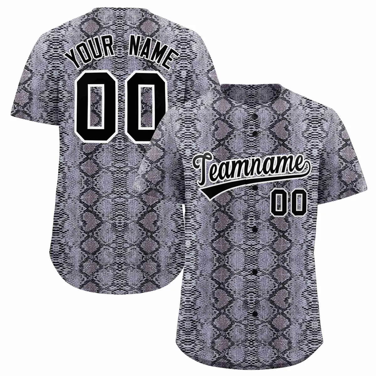 Multi Color Snakeskin Pattern Baseball Jersey