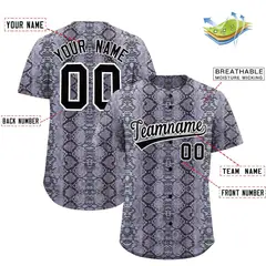 Multi Color Snakeskin Pattern Baseball Jersey 2