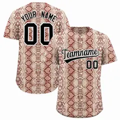 Multi Color Snakeskin Pattern Baseball Jersey