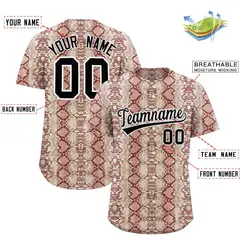 Multi Color Snakeskin Pattern Baseball Jersey 2