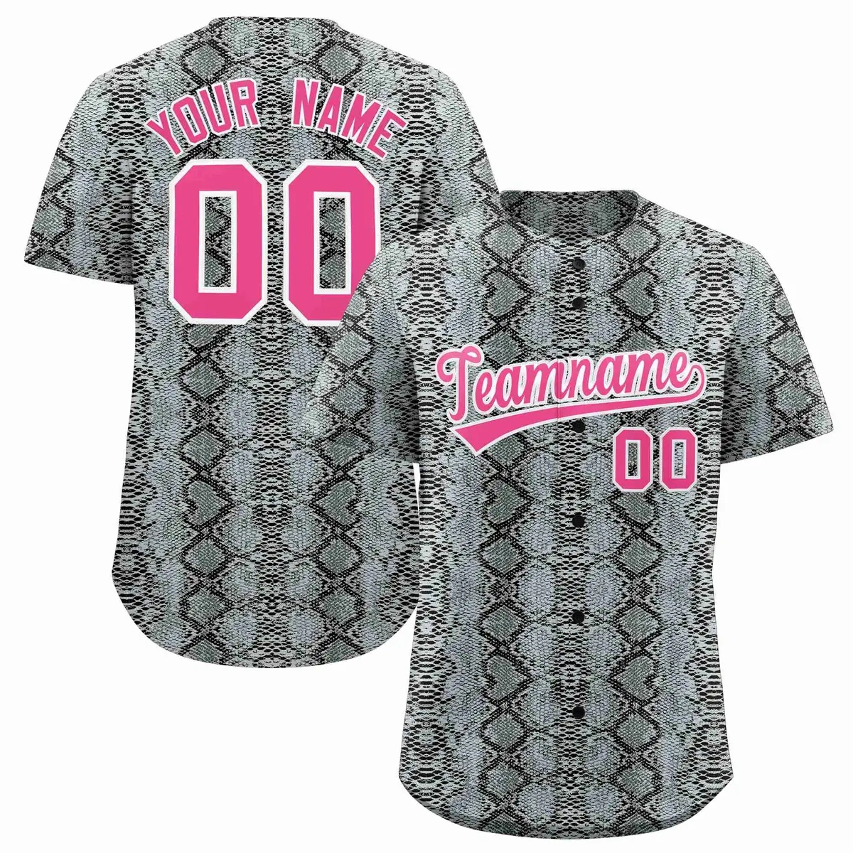 Multi Color Snakeskin Pattern Baseball Jersey