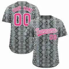Multi Color Snakeskin Pattern Baseball Jersey 1
