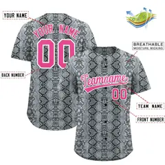 Multi Color Snakeskin Pattern Baseball Jersey 2