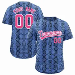 Multi Color Snakeskin Pattern Baseball Jersey 1
