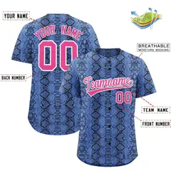 Multi Color Snakeskin Pattern Baseball Jersey 2