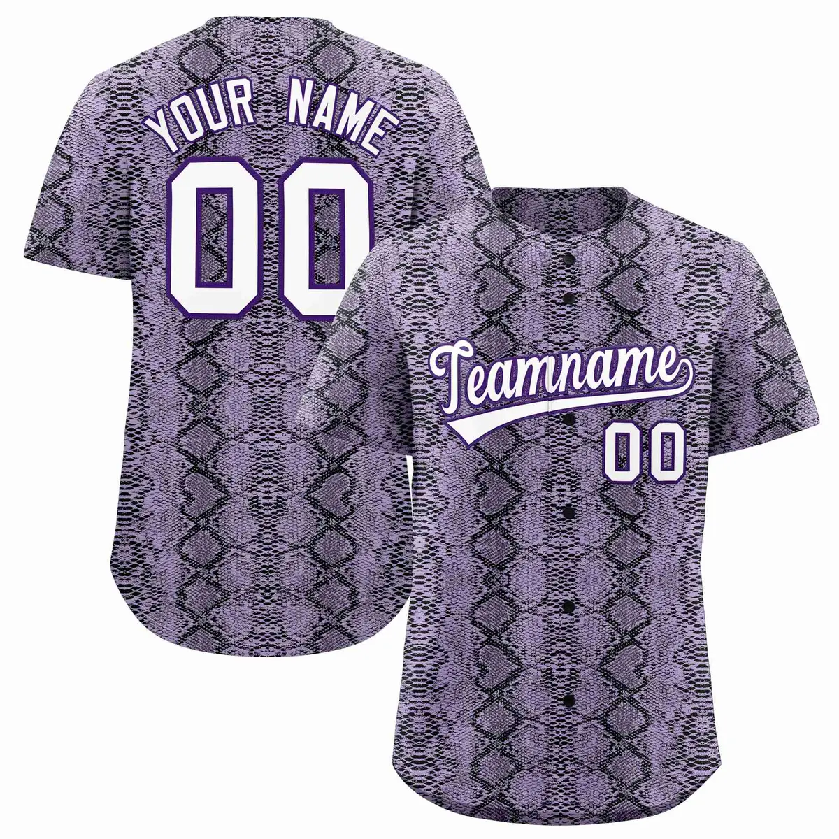 Multi Color Snakeskin Pattern Baseball Jersey