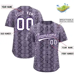 Multi Color Snakeskin Pattern Baseball Jersey 2