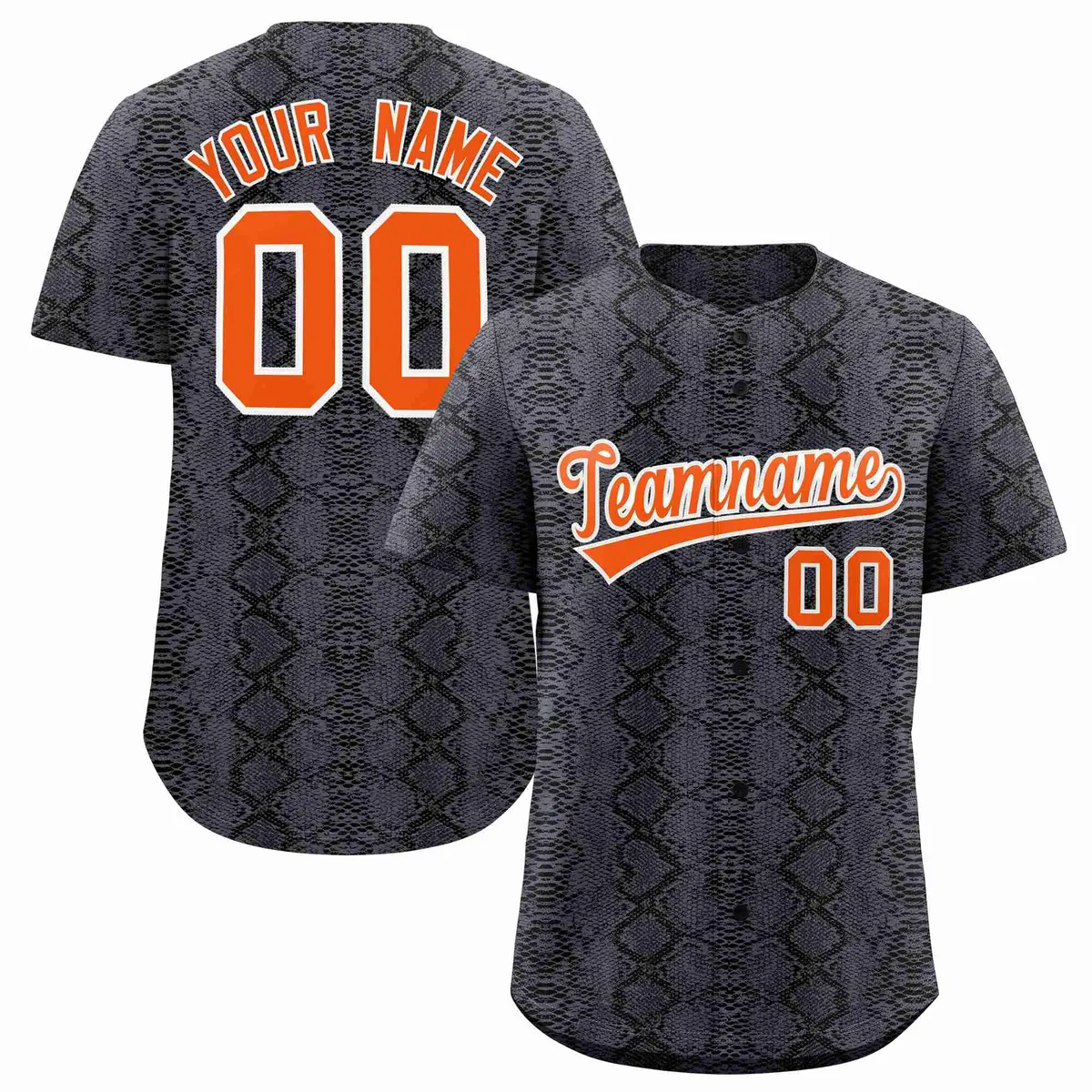 Multi Color Snakeskin Pattern Baseball Jersey