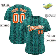 Multi Color Snakeskin Pattern Baseball Jersey 2