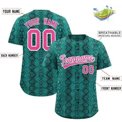 Multi Color Snakeskin Pattern Baseball Jersey 2