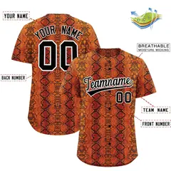 Multi Color Snakeskin Pattern Baseball Jersey 2