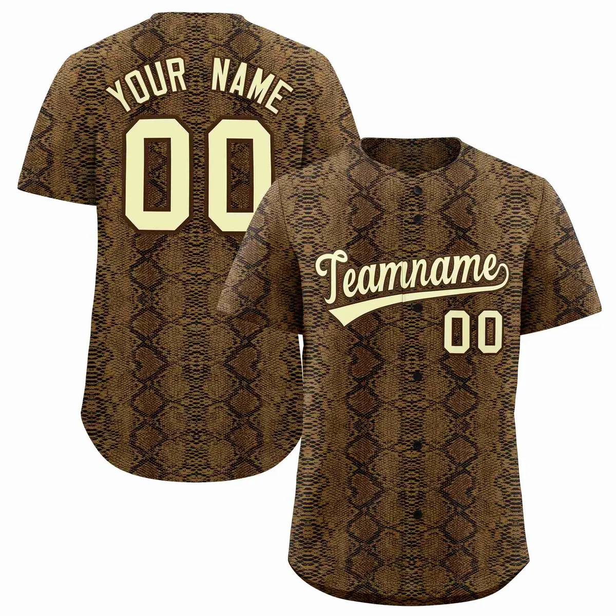Multi Color Snakeskin Pattern Baseball Jersey