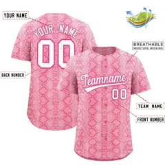 Multi Color Snakeskin Pattern Baseball Jersey 2