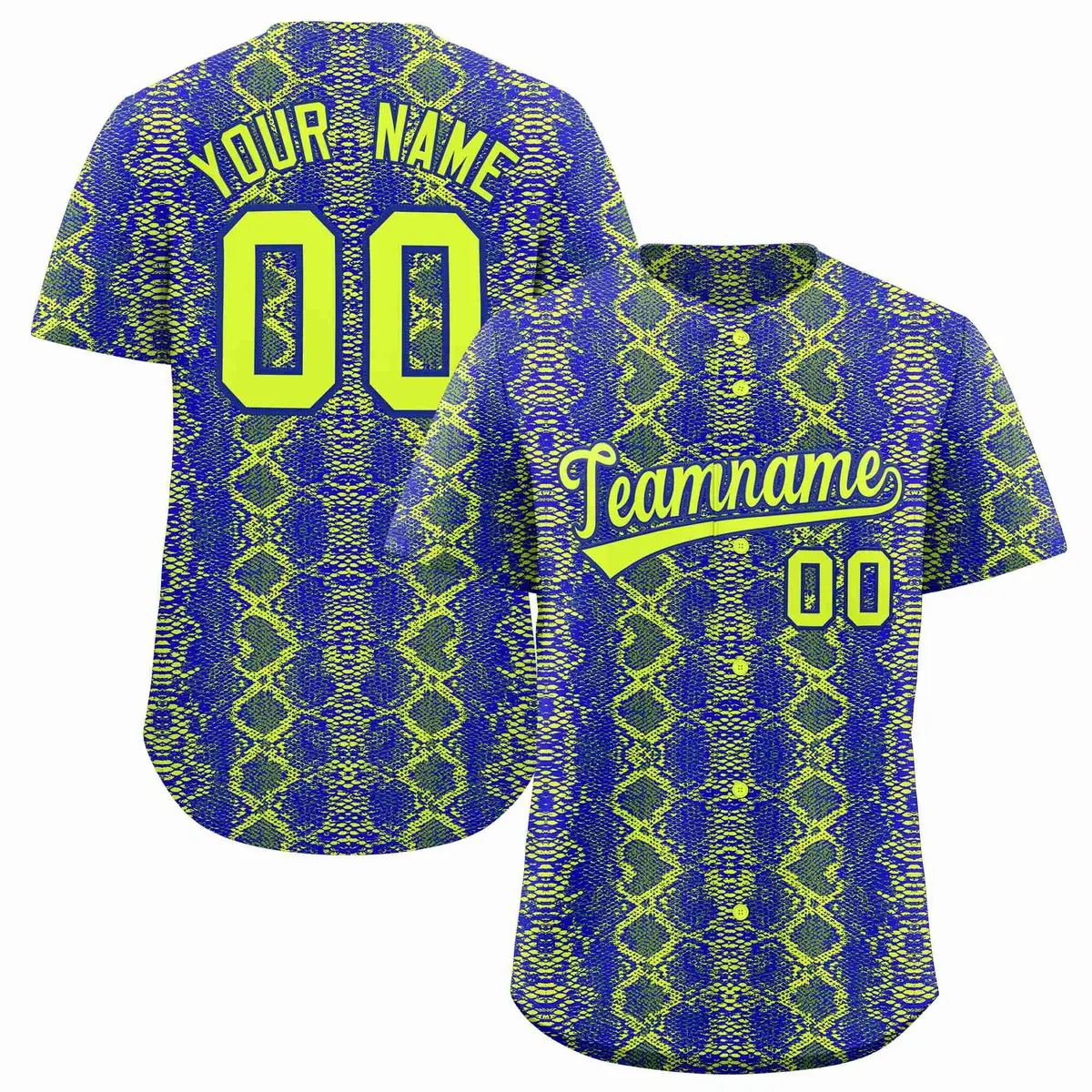 Multi Color Snakeskin Pattern Baseball Jersey