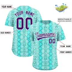 Multi Color Snakeskin Pattern Baseball Jersey 2