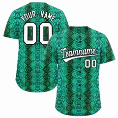Multi Color Snakeskin Pattern Baseball Jersey 1