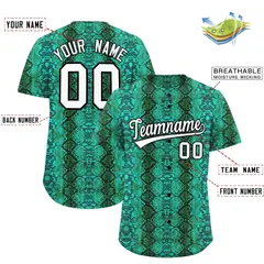 Multi Color Snakeskin Pattern Baseball Jersey 2