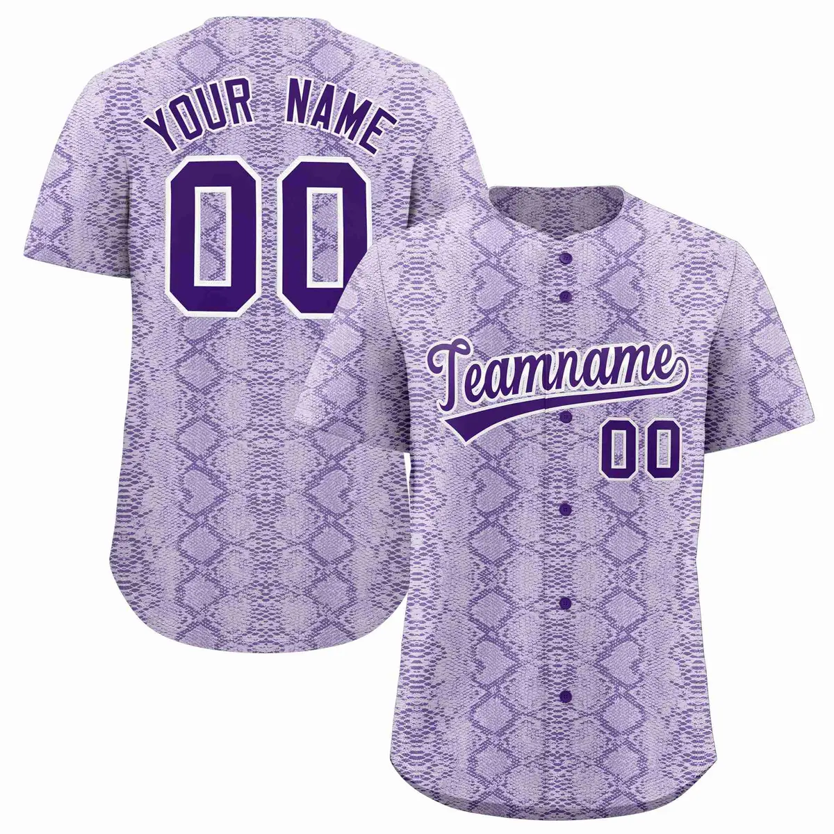 Multi Color Snakeskin Pattern Baseball Jersey