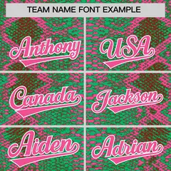 Multi Color Snakeskin Pattern Baseball Jersey 3