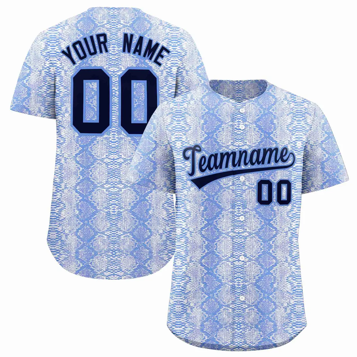 Multi Color Snakeskin Pattern Baseball Jersey