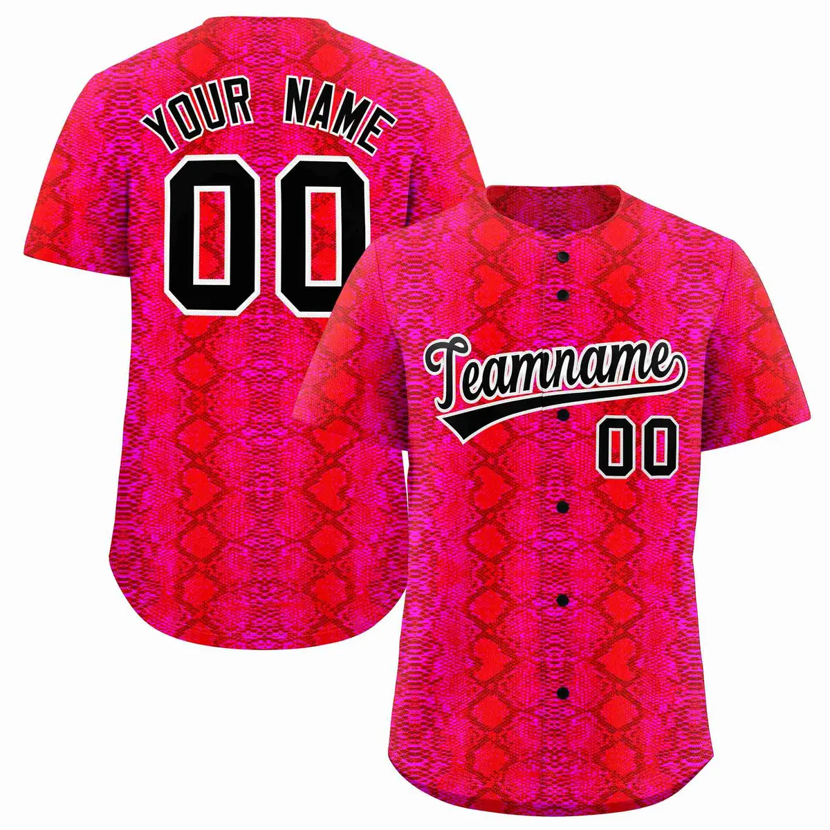 Multi Color Snakeskin Pattern Baseball Jersey