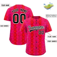 Multi Color Snakeskin Pattern Baseball Jersey 2
