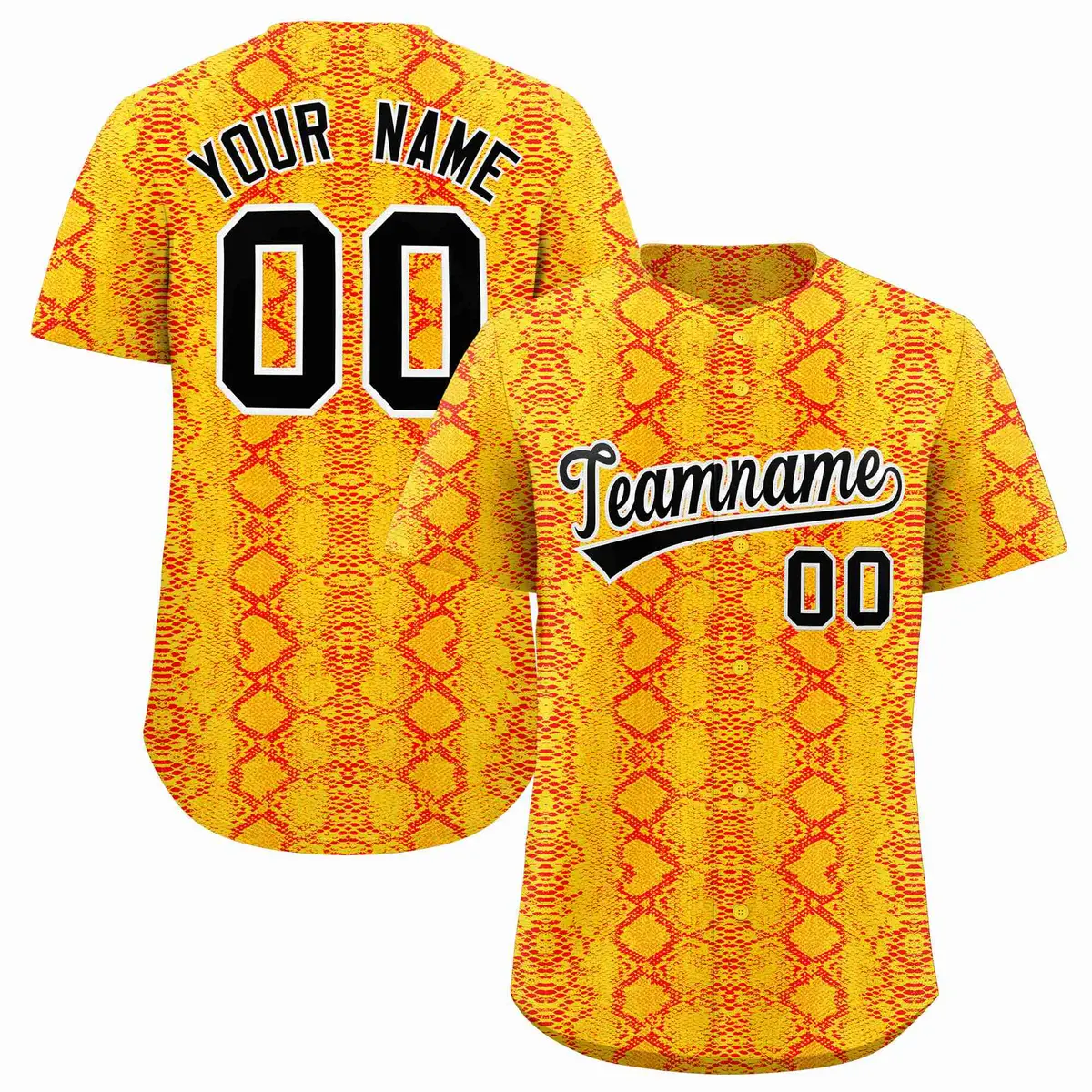 Multi Color Snakeskin Pattern Baseball Jersey